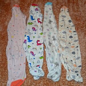 Zip up sleepers lot of four 6-9 months girl